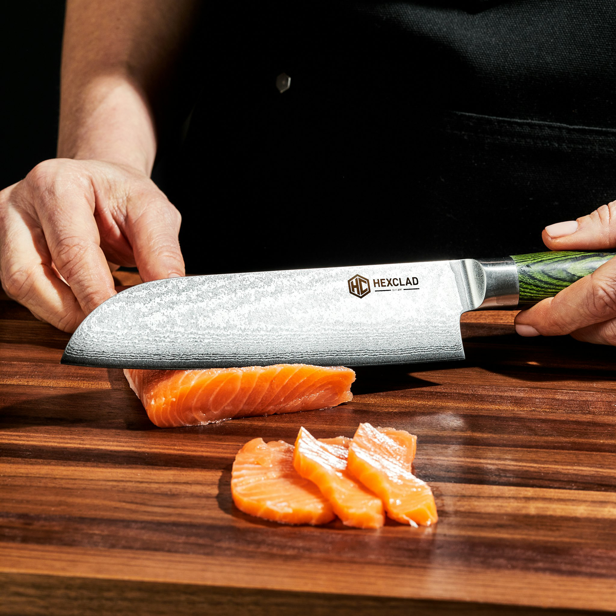 6 pc Japanese Damascus Steel Knife Set w/ Magnetic Knife Block
