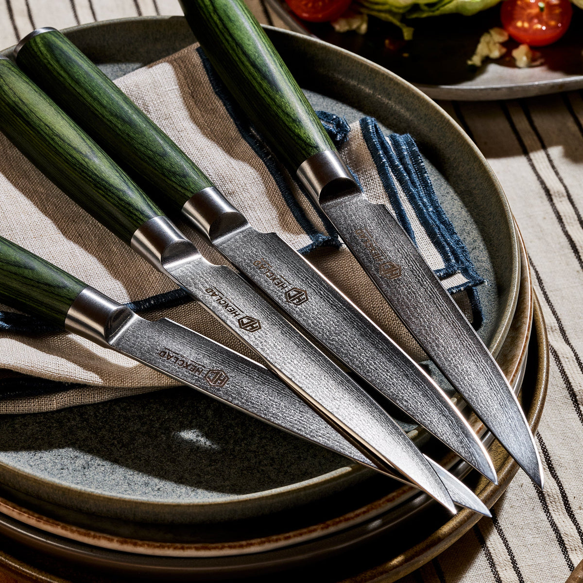 Japanese Damascus Steel Steak Knife Set, 4-pc